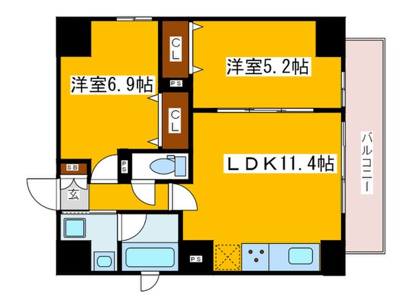 ミラノ堺筋の物件間取画像